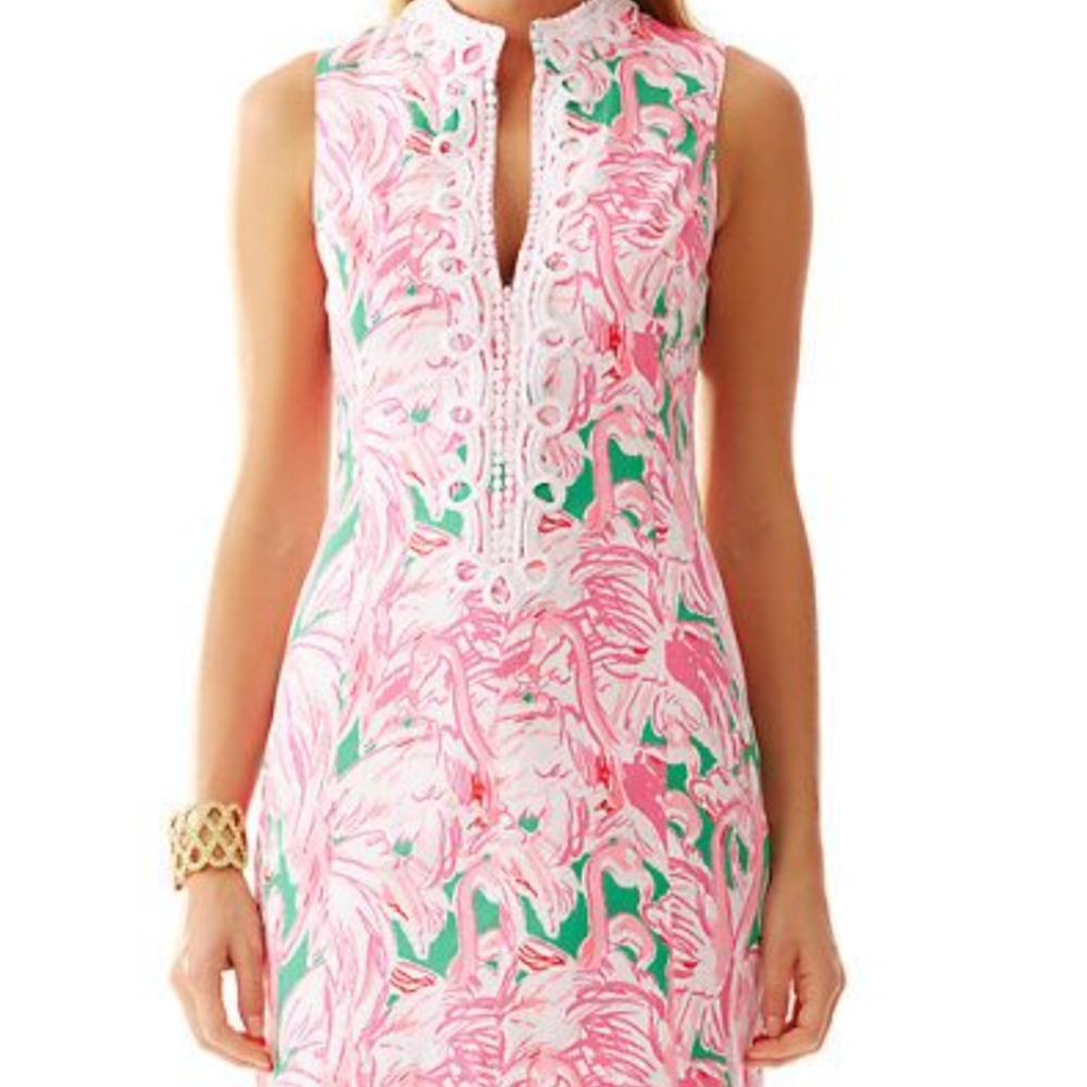 Lilly Pulitzer Vibrant Pink and Green Floral Dress